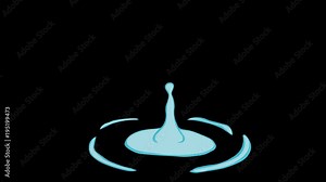 Heart Drop Animation. Hand drawn animated heart turns into a drop and falls into water The original file (Full HD 1080) has an alpha channel. 29.97 fps