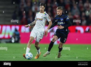 Germany. 05th Apr, 2025. Fussball 2. Bundesliga 28. Spieltag 1. FC Koeln - Hertha BSC Berlin am 05.04.2025 im RheinEnergieStadion in Koeln Denis Huseinbasic ( Koeln ), links - Michael Cuisance ( Berlin ), rechts DFL regulations prohibit any use of photographs as image sequences and/or quasi-video. Foto: Revierfoto Credit: ddp media GmbH/Alamy Live News Stock Photo - Alamy