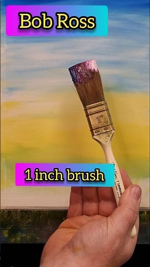 Bob Ross 1 inch brush 💜 How to paint a tree SUPER EASY #bobross #shorts #howtopaint