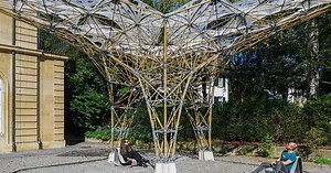 students at ETH zurich use digital fabrication methods to build bamboo pavilion