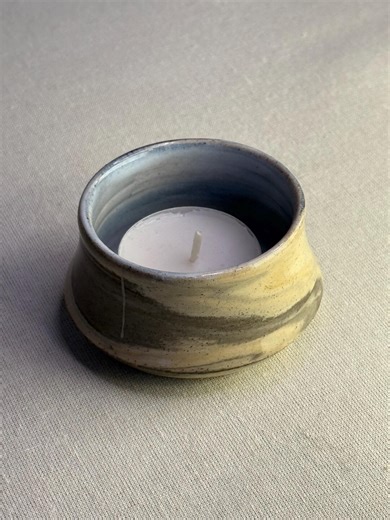 Handmade Ceramic Candle Holder, Stoneware Tealight Holder, Minimal Pottery Decor, Small Glazed Candle Cup - Etsy
