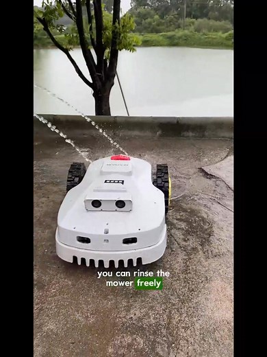 Ever had to scrape grass clumps off your mower with a stick? Same. That’s why this robotic mower from BESTMOW is built to be fully waterproof. You can literally hose it down when you’re done. No tools, no hassle, no buildup. Just spray and store. Smart yard tech should work for you — not the other way around. Would you clean your mower like this? | Bestmow - The Future of Lawn Care