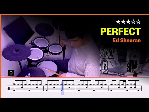 [Lv.11] Ed Sheeran - Perfect (★★★☆☆) Pop Drum Cover with Sheet Music