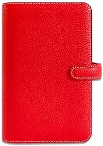 luckystore – Multifunctional Traveler’s Notebook Journal Writing Diary Planner Cover – Kraft Notebooks Included, Ring Binder Options Available (Planner Personal Size/Red)