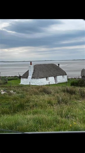Lovely tradition Scottish cottage on Isle of Uist I so fall in love with the way cottage has been built and of course I turn it in my favorite artwork,prints available framed and unframed in different sizes. | Tatjana Trofimenko