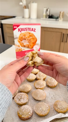 With all the tangy deliciousness of your favorite cheesecake and the moist, fluffiness of your favorite muffins, our new Cheesecake Muffin Mix gives you the best of both worlds in one bite sized treat! Thanks to Jamie Milne for sharing this yummy inspiration! https://www.krusteaz.com/products/baking-mixes/cheesecake-muffin/ | Krusteaz