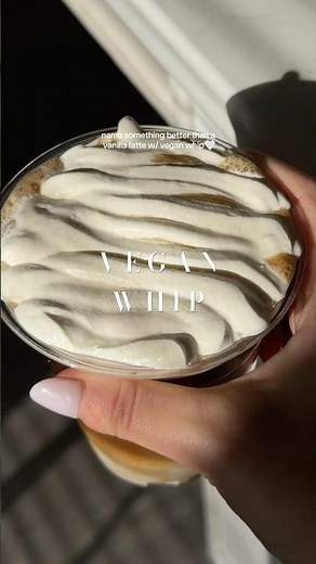 the vegan whip every latte needs ☁️ easy homemade vanilla syrup recipe coming up ✨