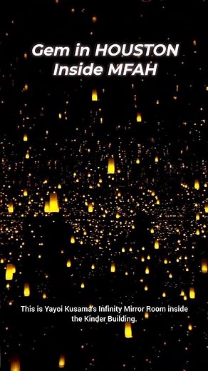 Checking out the permanent Yayoi Kusama Infinity Mirror Room located inside MFAH