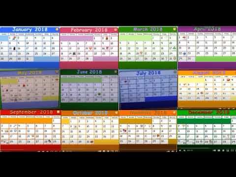Starfall 2018 Yearly Calendar