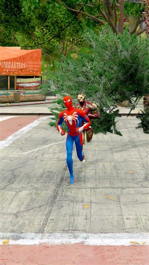 ZOMBIE IRONMAN TURNS SPIDERMAN INTO A ZOMBIE 😱 #gta5 #shorts #gaming