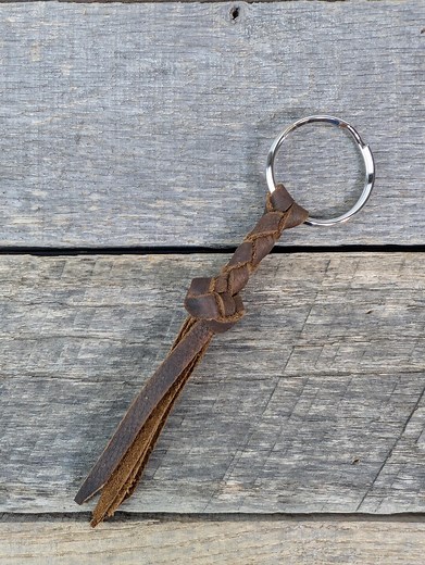 Brown Braided Leather Keychain Round Braid With Turk's Head Knot Key Fob - Etsy