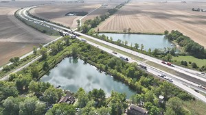 Viewer footage from the Pesotum I-57 Exit after an oversize load took out the guardrail leaving the semi stuck on the bridge. That incident happened around 6:30a this morning. As of 4:30p, the interstate remains closed. 📸Jim Baltz | Meteorologist Jacob Dickey