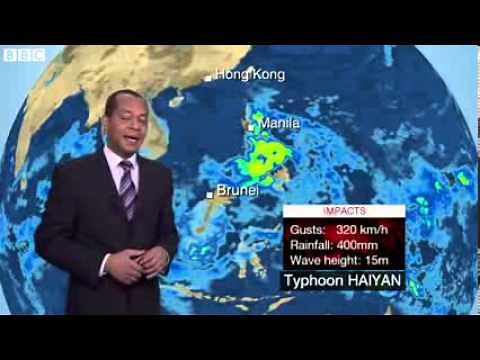 BBC News Weather report Tracking monster Typhoon Haiyan