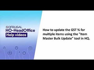 How to update tax for multiple item using bulk update tool for HQ