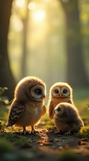 🦊 Adorable Baby Owls on a Forest Trail - Cute Wildlife Moments!