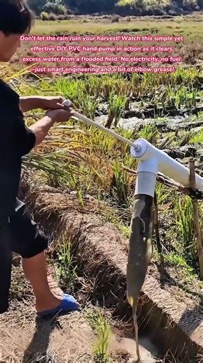 Low-Cost Genius! 🌾💧 DIY Hand Pump for Field Drainage #satisfying #asmr #tools #how #farming #village