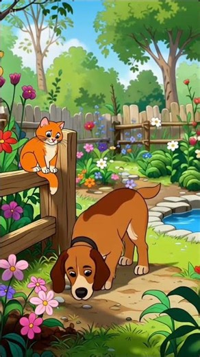 Ruff and whiskers: The dog and cat so friendly #animation #cartoon #viral #learning #fyp