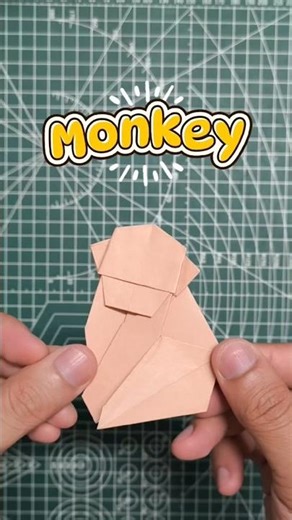 Folding a monkey with paper #origami #papercraft #monkey