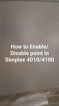 How to Enable/Disable fire alarm point in Simplex 4010/4100