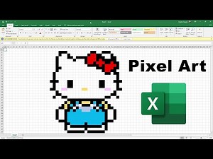 How to create a pixelated Hello Kitty using MS Excel | How to Create Excel Pixel Art | Pixel Art