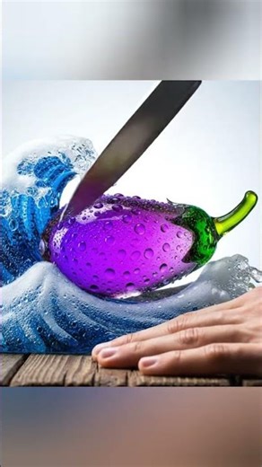 Glass Brinjal Cutting ASMR | Hyper-Realistic Cinematic 8K Video #asmr #oddlysatisfying
