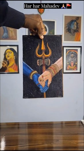 Shiv Parvati Hand Art | Symbol of Eternal Love 👀 #shiv #parati #art #ytshorts #short #shorts