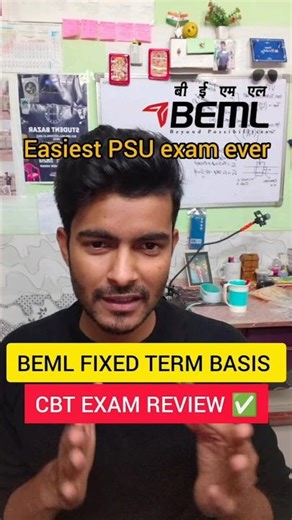 BEML CONTACT BASIS EXAM REVIEW ✅ #beml #shorts