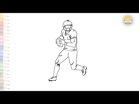 AMERICAN FOOTBALL PLAYER DRAWING VIDEO | How to draw American Football player step by step