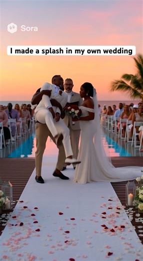 Thrown in pool at wedding ￼