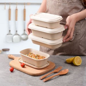 [Hot Item] Wholesale Compostable Paper Bento Bakery Catering Box Disposable Compartment Biodegradable Food Lunch Box
