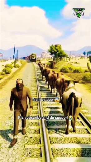 Train vs Cow in GTA San Andreas 😂 Who Wins? 🚂🐄 #viral #train #gtav #shorts #gaming #mission