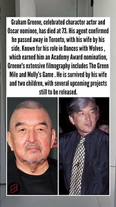 Remembering Graham Greene: A legacy of unforgettable performances and heart. #graham #shorts