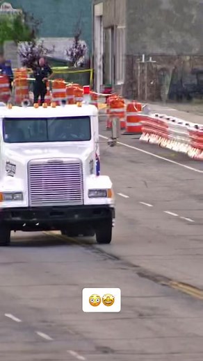 Semi truck jump! #semi #truckerlife #18wheeler #truckersoftiktok