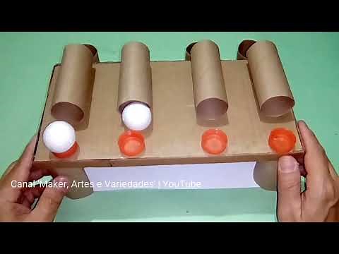 Como fazer um jogo incrível de papelão e rolinhos de papelão | Jogos feitos de materiais recicláveis