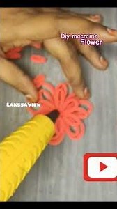 Easy step to make macrame flower 🌻#diycrafts #flower