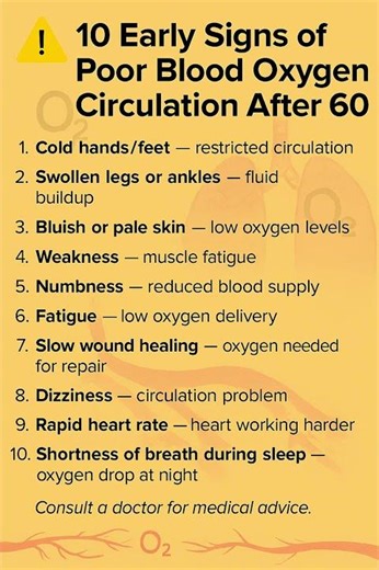 ⚠️ 10 Early Signs of Poor Blood Oxygen Circulation After 60 | Seniors Must Watch