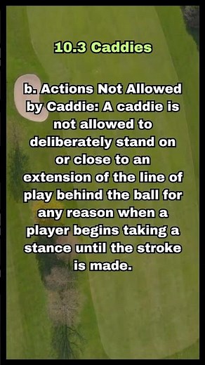 USGA GOLF RULE 10.3 CADDIES