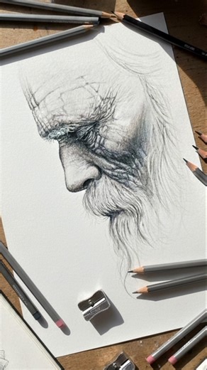 ​Watch the details come to life in this graphite portrait ✨ #drawing #portraitdrawing #pencildrawing