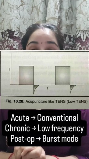 PhysioPulseLife | Physiotherapy Tips • Rehab • Study • Fitness on Instagram: "TENS Simplified for Students — 🎥 TENS — ek simple modality lagti hai, par iske concepts ko samajhna har physio student ke liye zaroori hai. Aaj ke reel mein, TENS ka pura concept simplify kiya gaya hai — so let’s break it down here too.👇 🔹 What is TENS? TENS is a low-frequency electrotherapy modality (usually 1–200 Hz) that delivers pulsed electrical stimulation through skin to relieve pain. It works on principles l