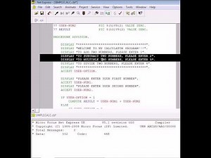 IF structures demo with simple calculator program in COBOL