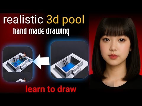 How to Draw a 3D Swimming Pool🏊‍♂️ | Easy & Realistic Drawing ‪@salisa8‬
