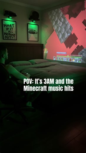 Minecraft music is the definition of nostalgia #minecraft #minecraftmemes #viral #projector #nostalgia