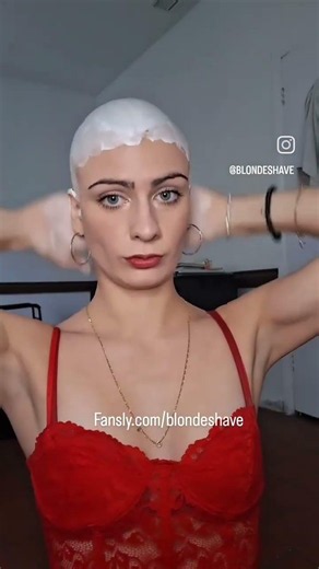 Razor shaving my head bald. full video on fansly @BlondeShave #headshave #haircut #bald