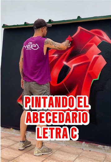 Pintando el Abecedario con Spray. Letra C #graffiti #spray #c #lettering #arteurbano