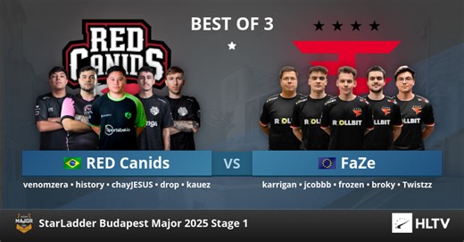 RED Canids vs FaZe at StarLadder Budapest Major 2025 Stage 1