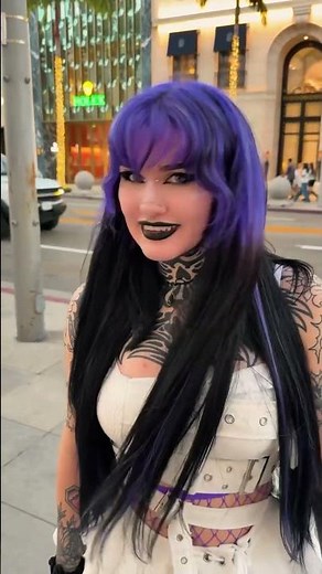 Purple Hair, Black Heart 🖤 Alt Girl Walks Rodeo Drive