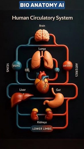 Human Circulatory System 3D Animation | Human Anatomy #circulatorysystem#humanbiology#biology#shorts