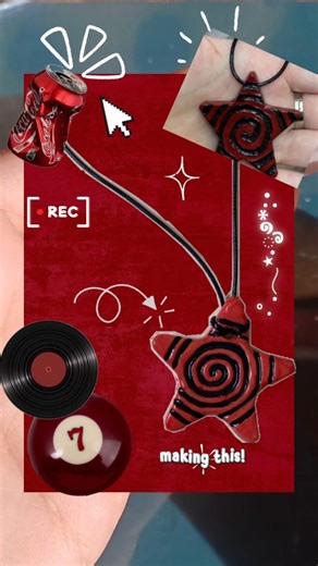 making viral star pendent #draculasong #pendent #starpendent #coldporcelainclay #asmrvideo