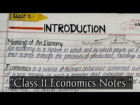 Class 11 | Microeconomics | Chapter -1 | Introduction | (Sandeep Garg) | Best Handwritten Notes