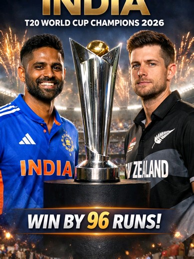 Congratulations to India for winning the T20 worldcup back to back, First county to do so . India dominates with both bat and ball and it was all one sided game. New Zealand were never in the game and lost by 96 runs.Another day so close yet so far for New Zealand 🥹. #fyp #cricket #t20worldcup #final #viral latest hd 🔥💀